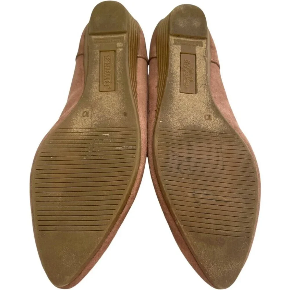 Seychelles Deville Pink‎ 1.25" Wedges Womens 10M Office Career Vegan Faux Suede - Picture 7 of 11